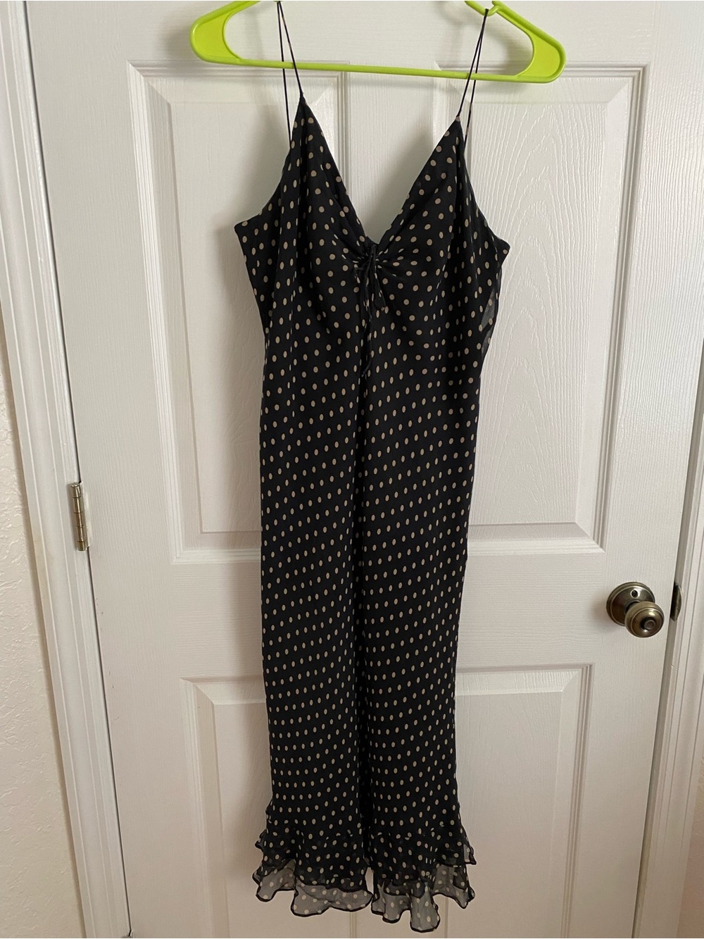 Lauren Ralph Lauren 100% Silk Polka Dot Maxi Slip Dress | Size 10